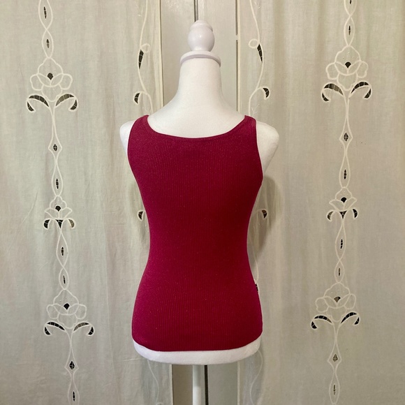 Sparkle with this Silk Tank, Deep Raspberry, Pink, Metallic Size P - Picture 3 of 6